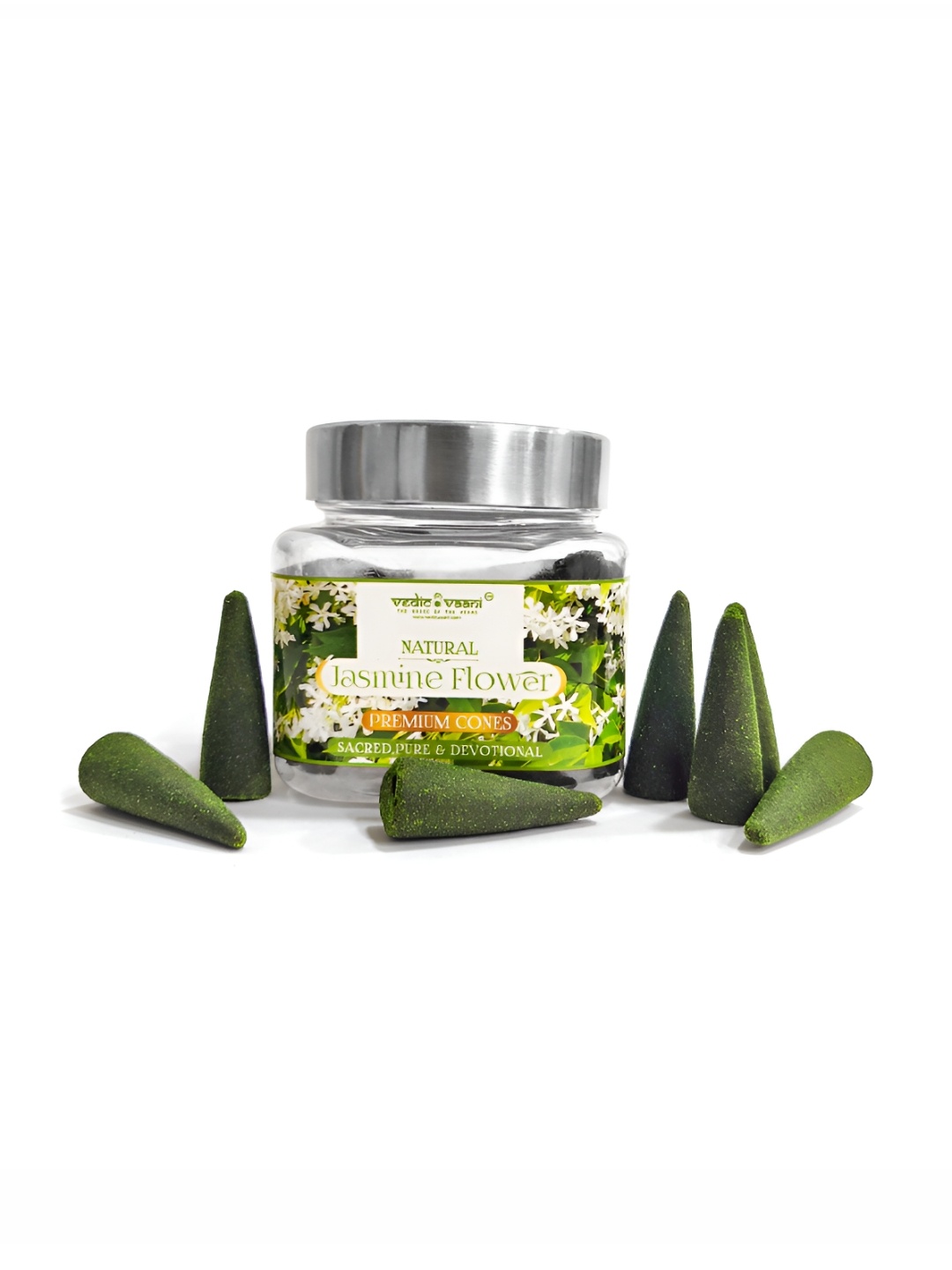 

VEDIC VAANI Green Natural Jasmine Flower Premium Dhoop Cones