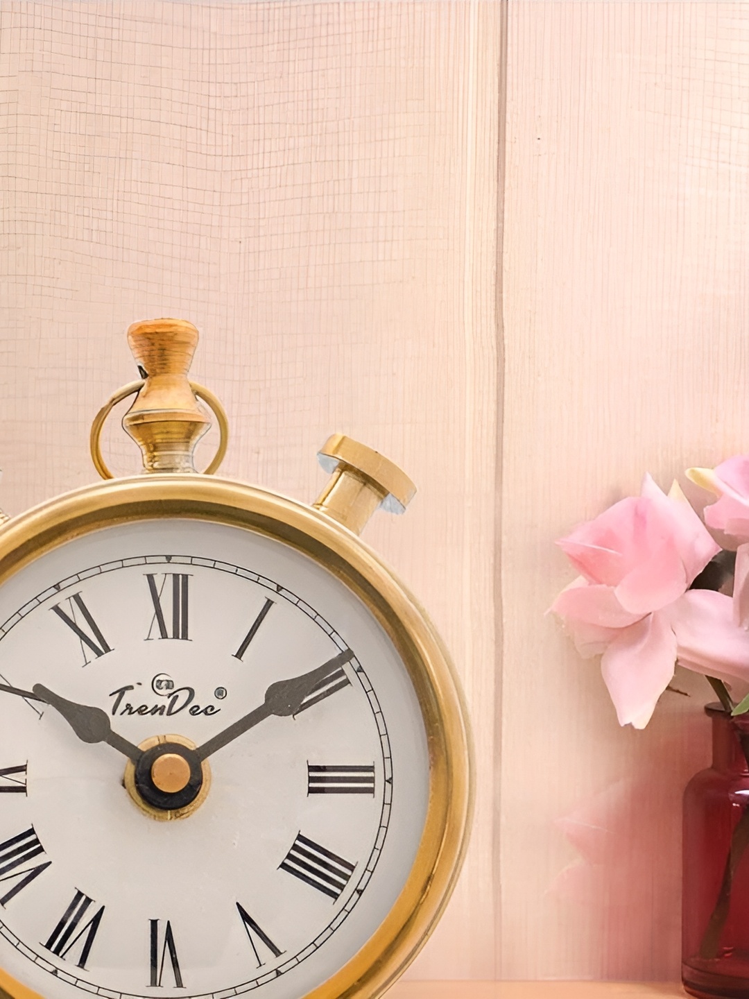 

ECLAT FURNISH Gold Toned Table Clock Showpiece