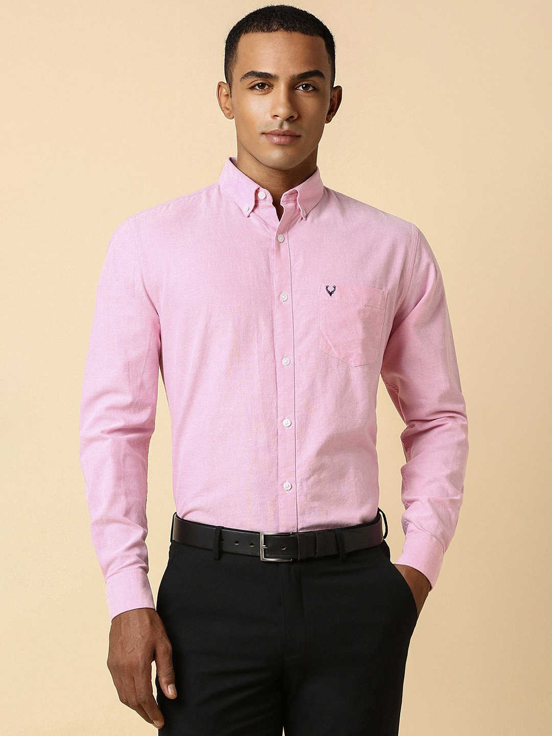 

Allen Solly Button-Down Collar Slim Fit Cotton Formal Shirt, Pink