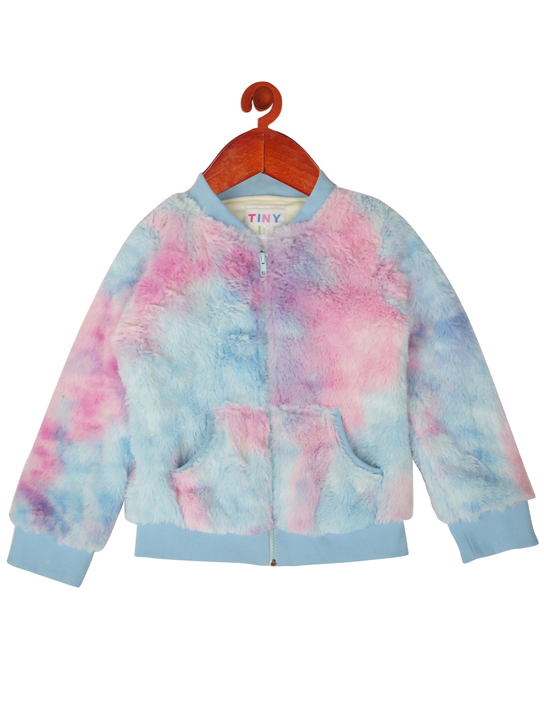

Tiny Girl Self Design Mock Collar Sweatshirt, Blue