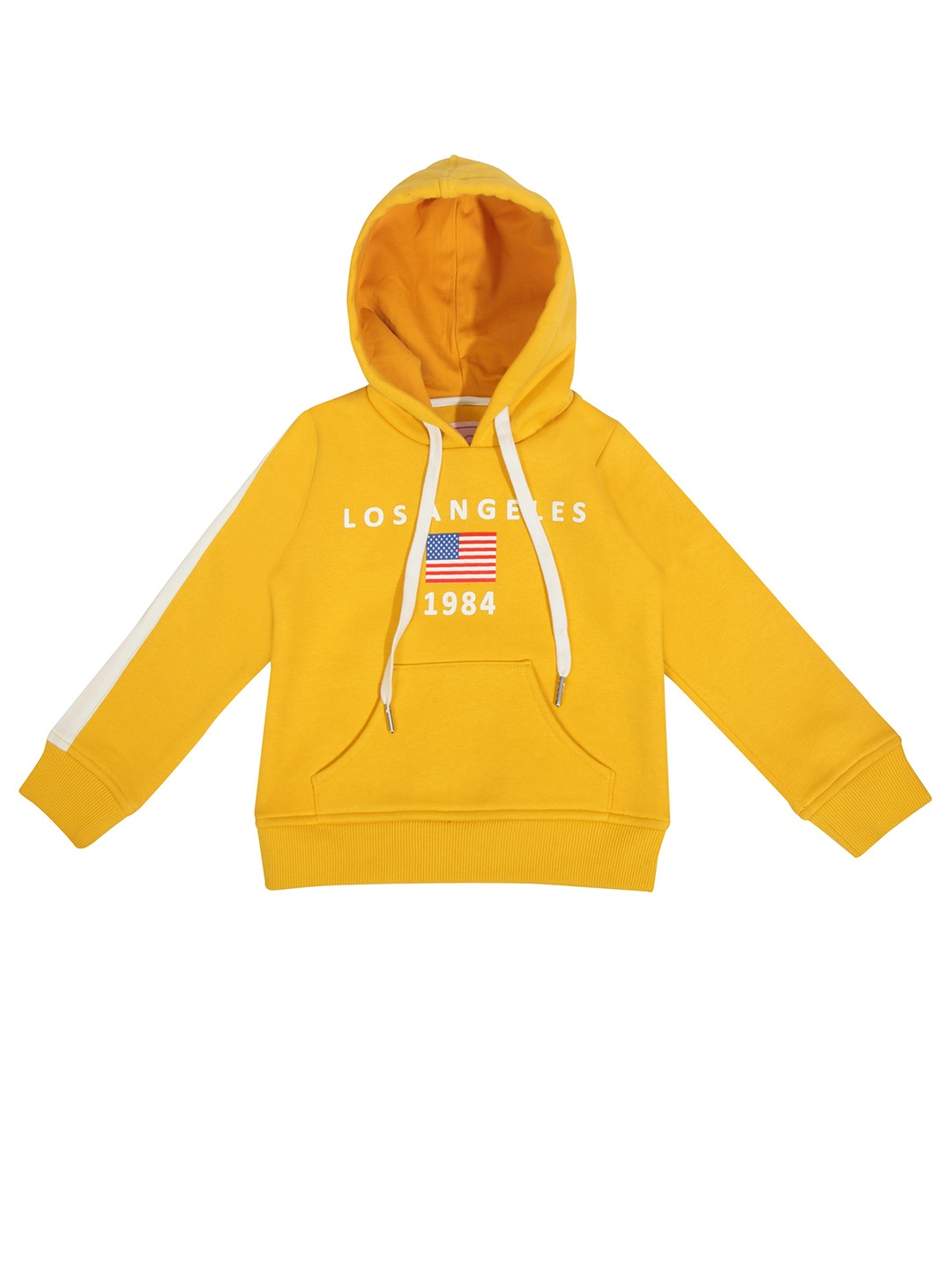 

Tiny Girl Girls Typography Printed Hooded Cotton Sweatshirt, Mustard