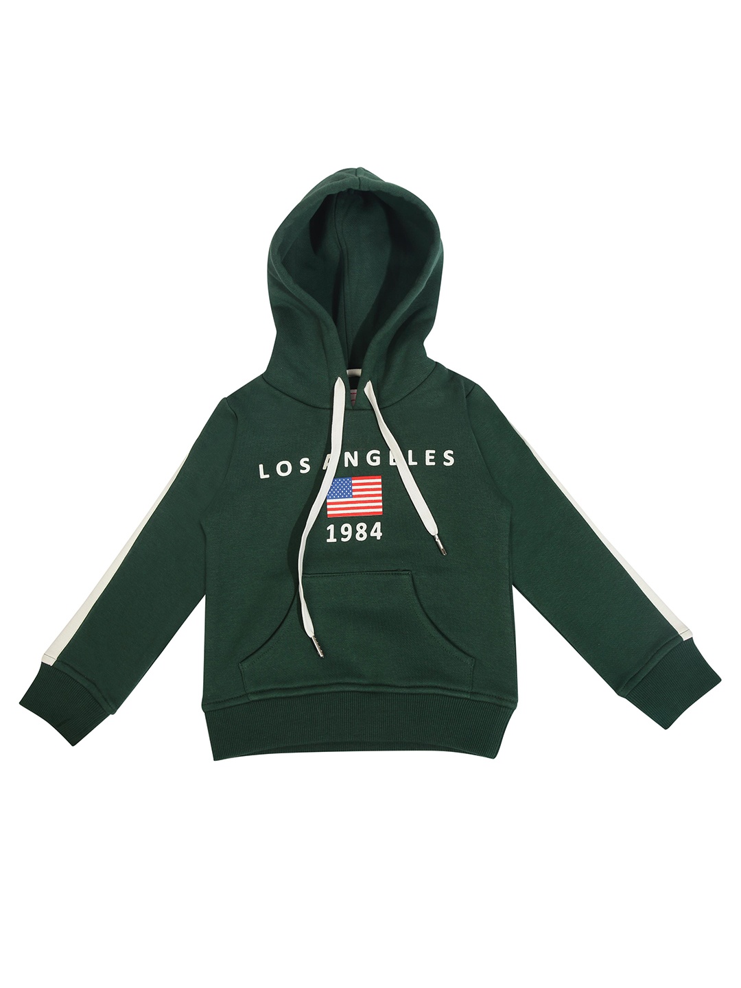 

Tiny Girl Typography Printed Hooded Cotton Sweatshirt, Green