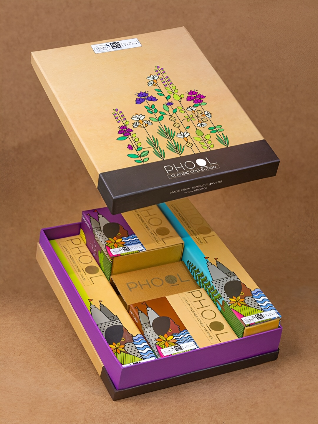 

Phool Classic Gift box - Natural Incense Collection (4 Fragrances), Gold