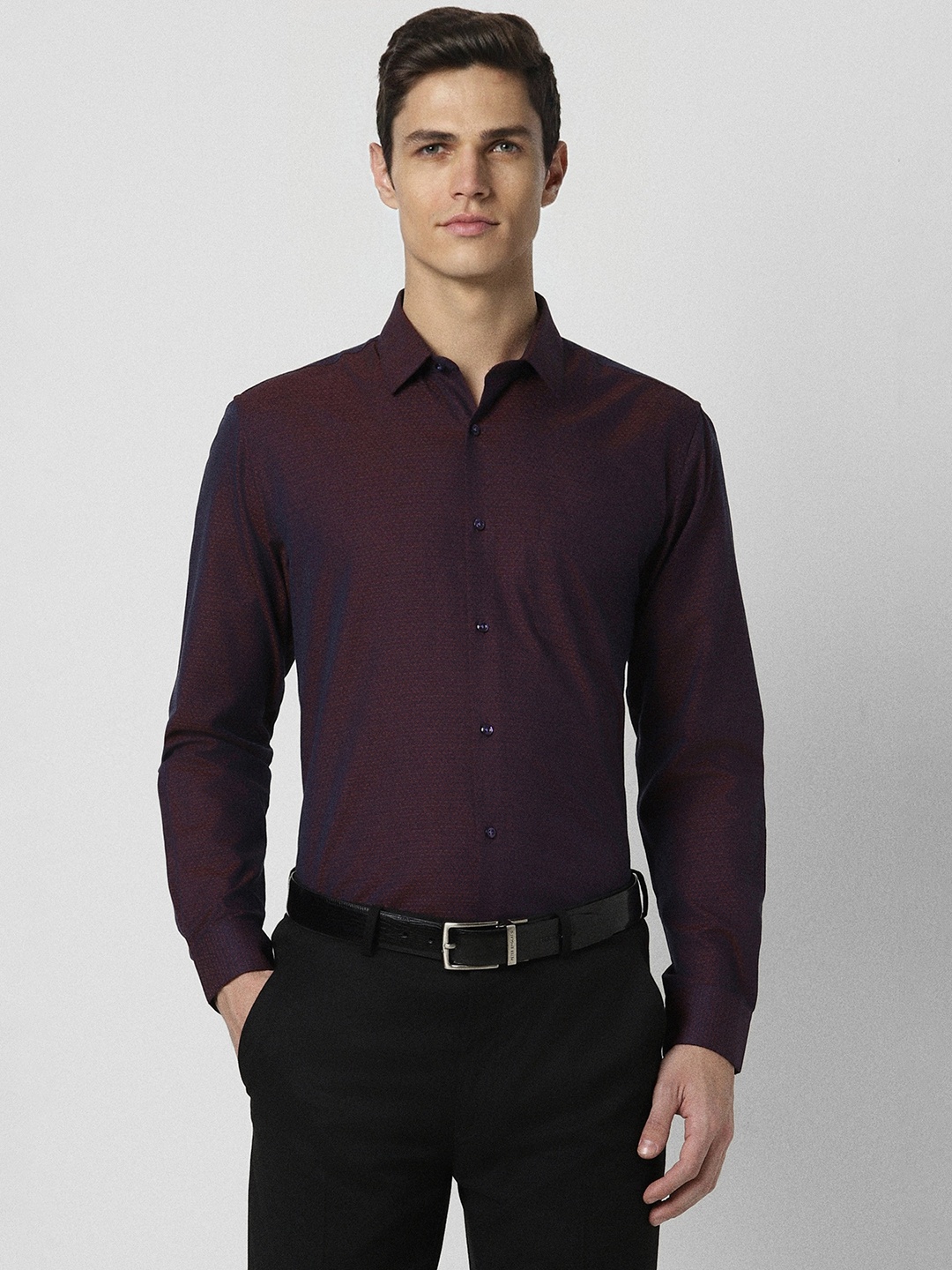 

Peter England Men Purple Formal Shirt