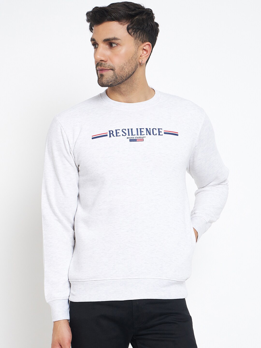 

Duke Typography Printed Fleece Pullover, Grey
