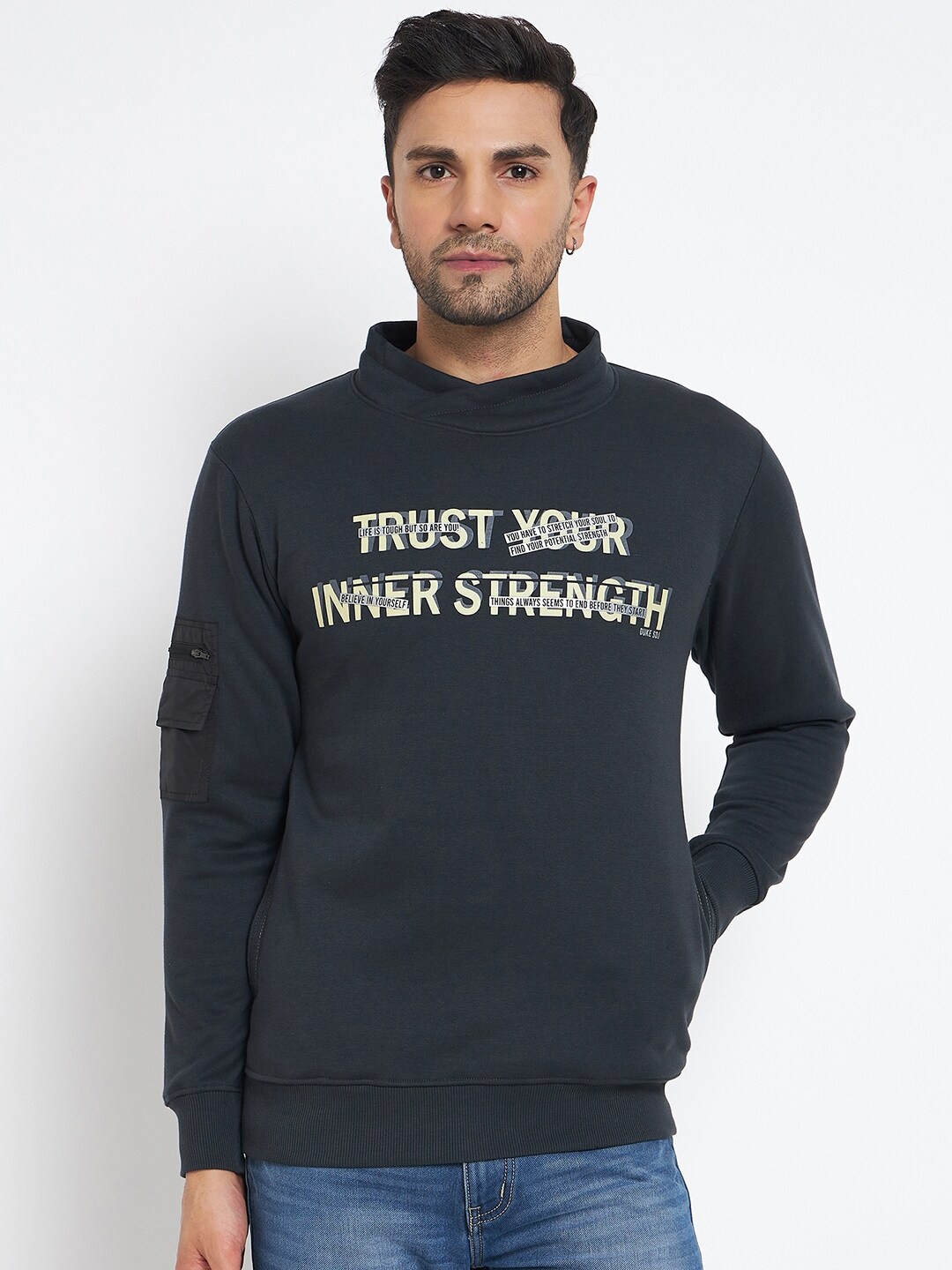 

Duke Typography Printed Fleece Sweatshirt, Grey