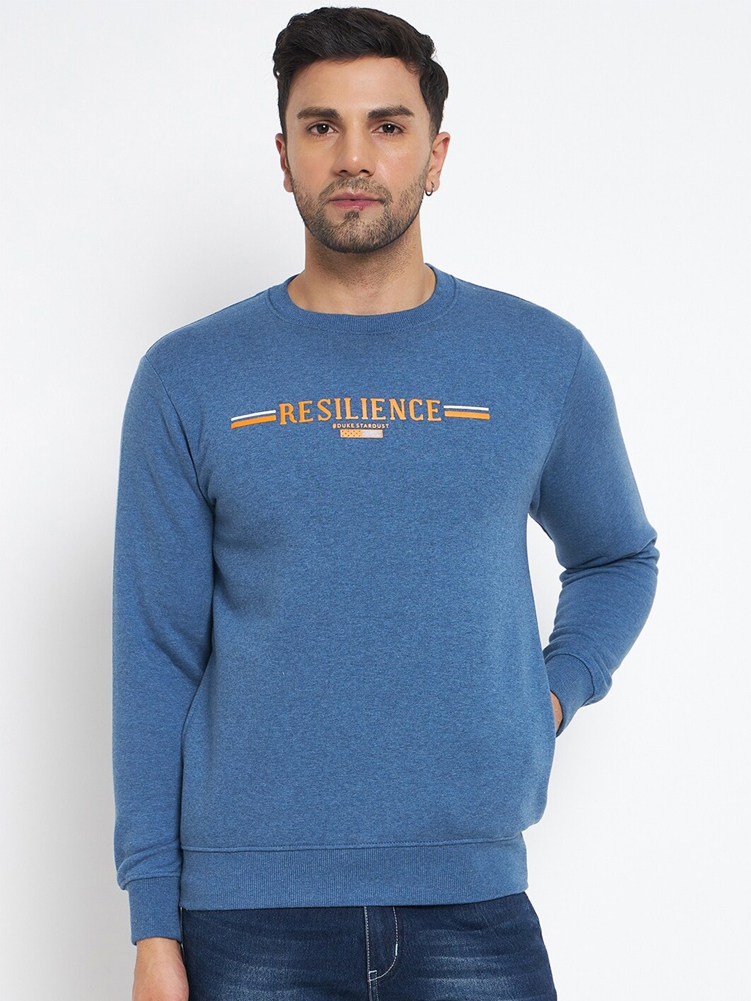 

Duke Typography Printed Fleece Pullover, Blue