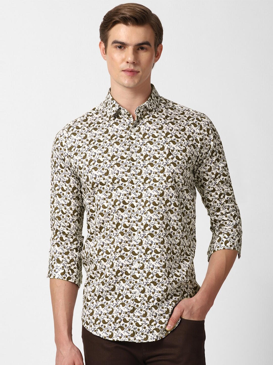 

SIMON CARTER LONDON Conversational Printed Cotton Shirt, White