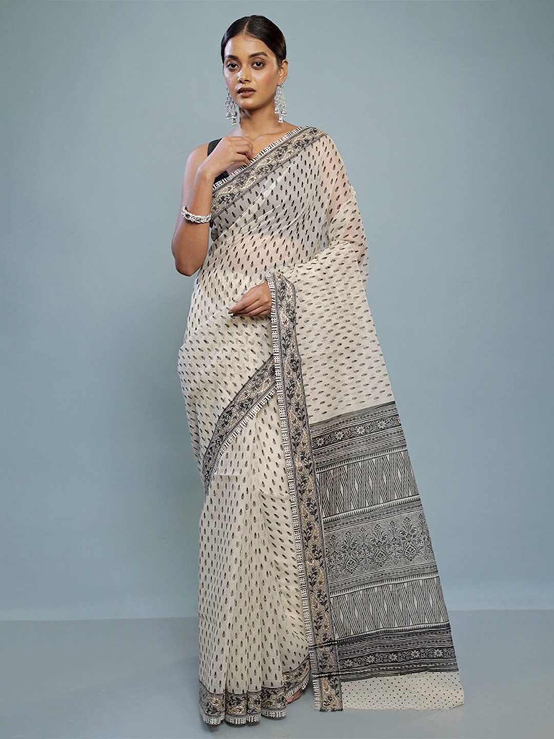 

AllSilks Pure Cotton Saree, Cream