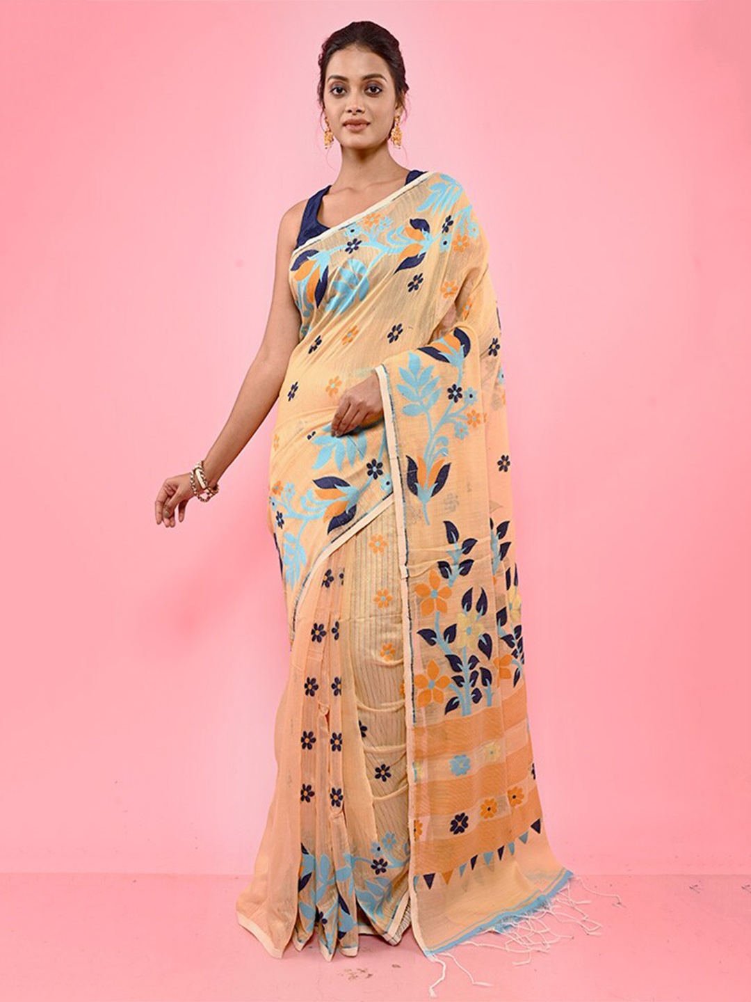 

AllSilks Pure Cotton Saree, Cream