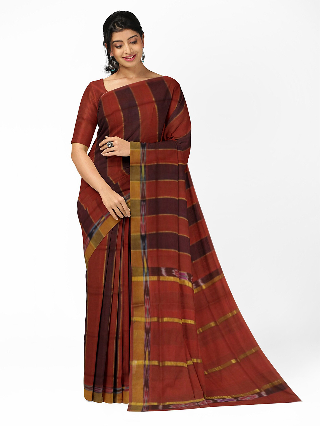 

APCO Pure Cotton Handloom Saree, Red