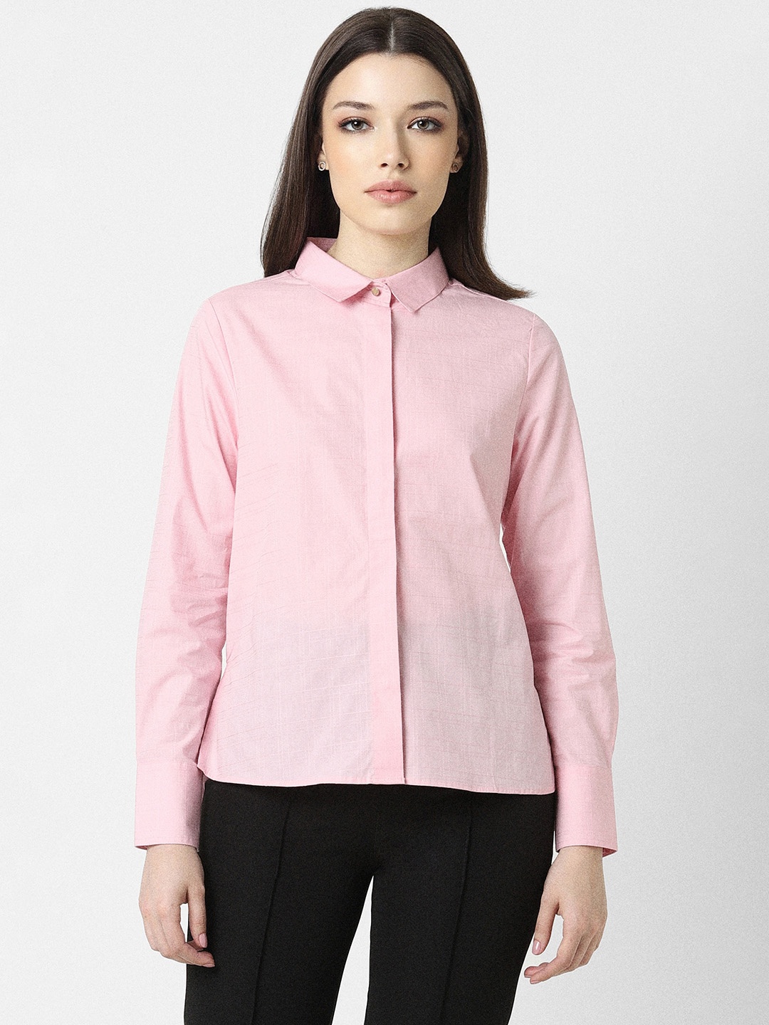 

Van Heusen Woman Women Pink Checked Formal Shirt