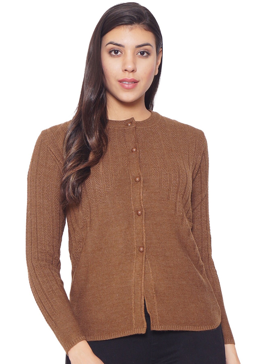 

Chemistry Striped Woollen Cardigan, Brown