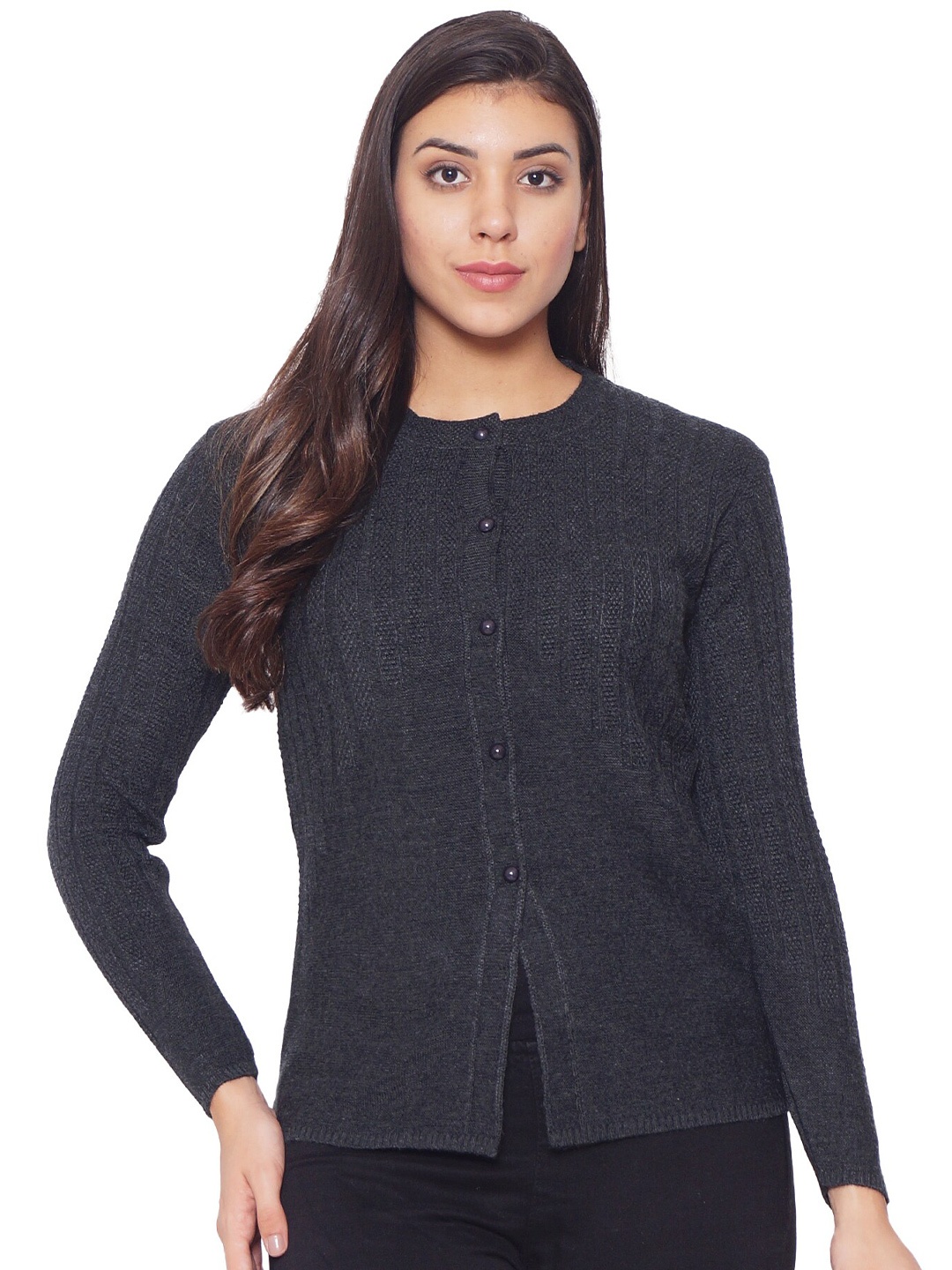 

Chemistry Striped Woollen Cardigan, Grey