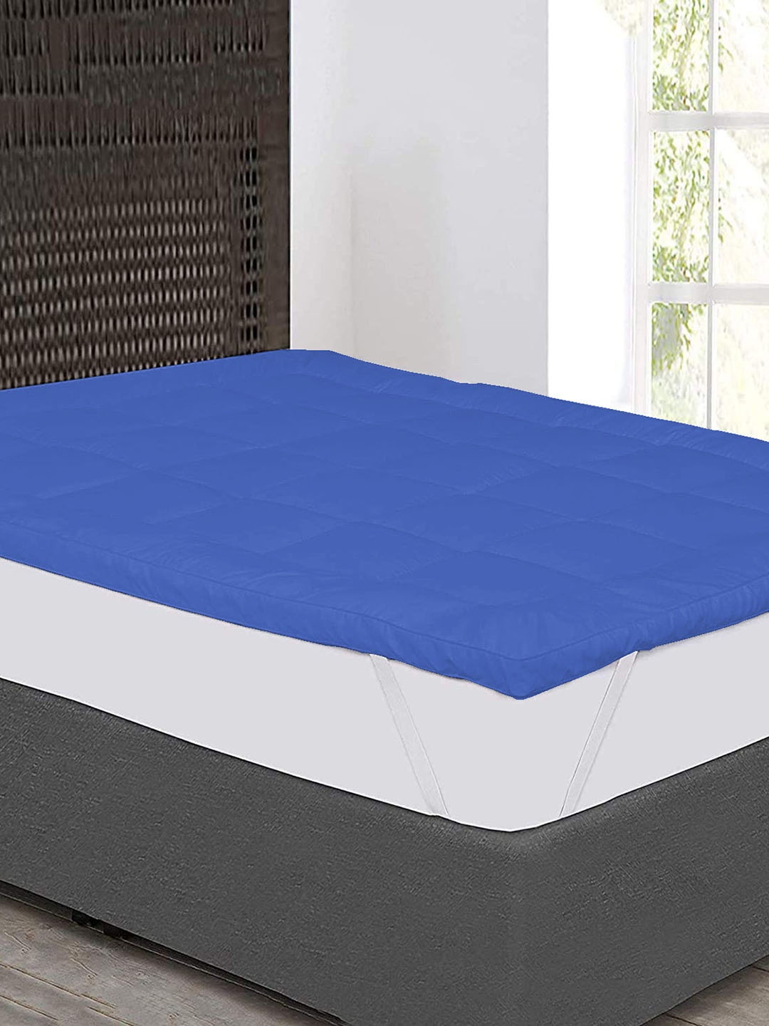 

Jaipur Linen Navy Blue Quilted Breathable Mattress Protector