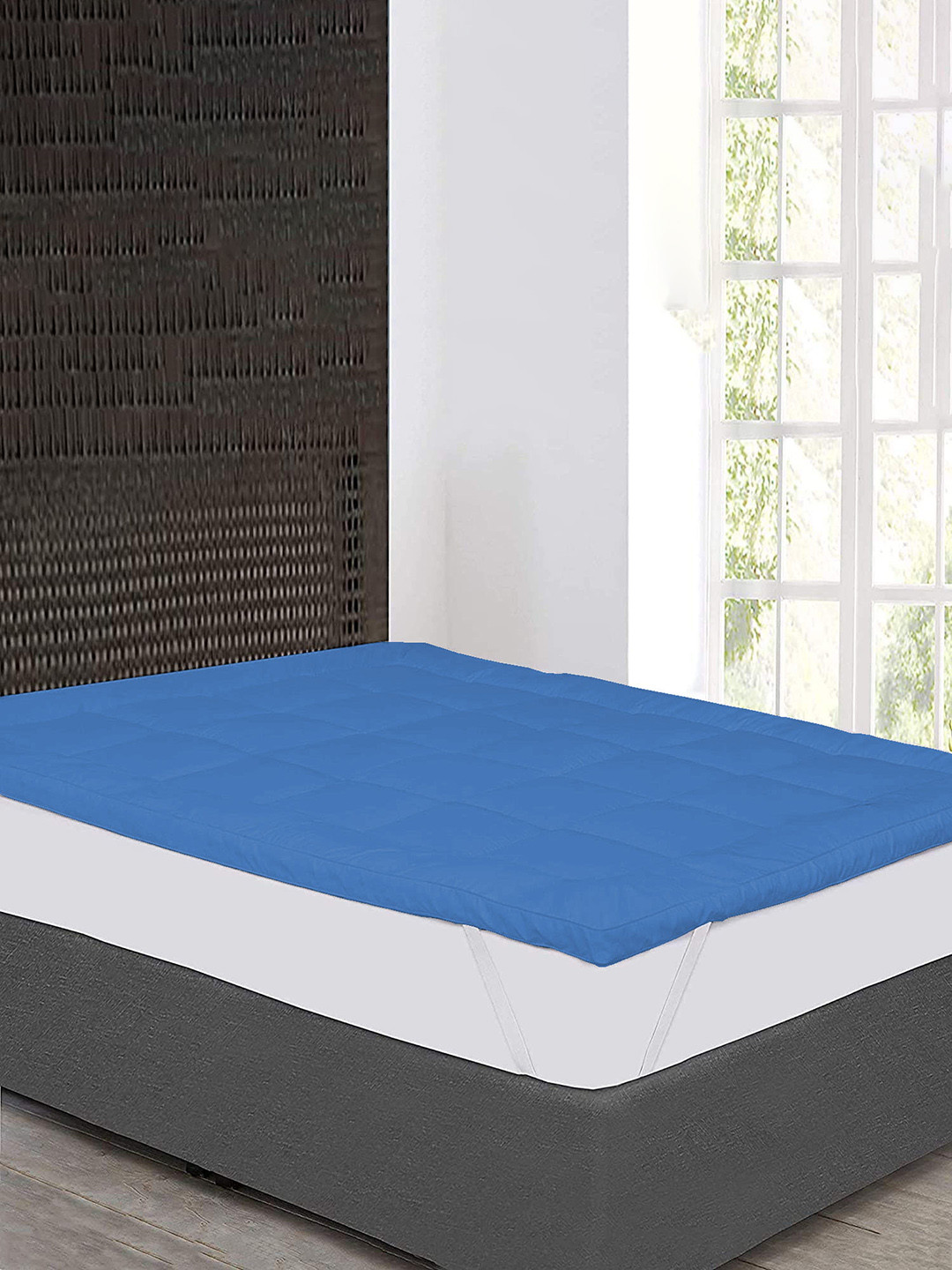 

Jaipur Linen Blue Quilted Breathable Mattress Protector