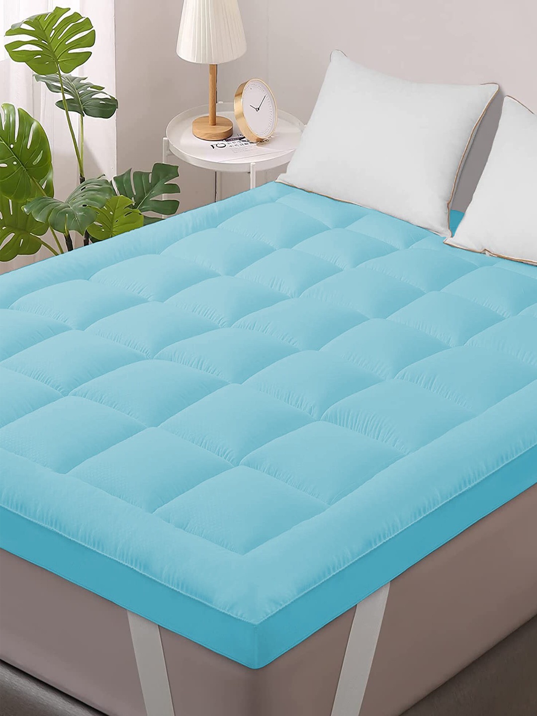 

Jaipur Linen Turquoise Blue Quilted Breathable Mattress Protector
