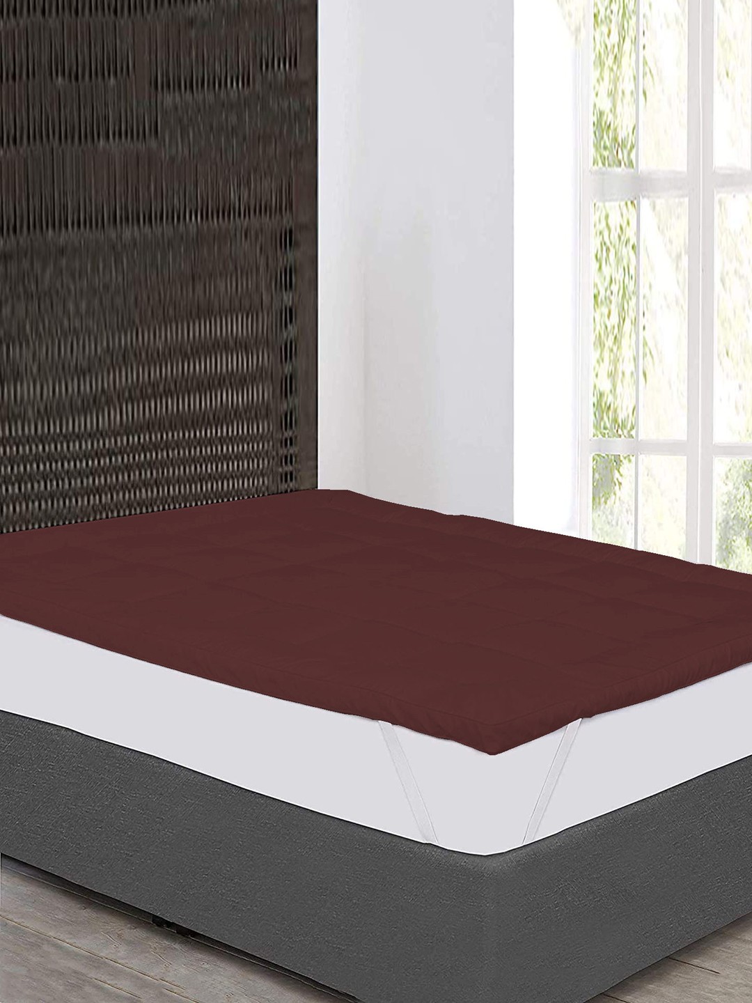 

Jaipur Linen Maroon Quilted Breathable Mattress Protector