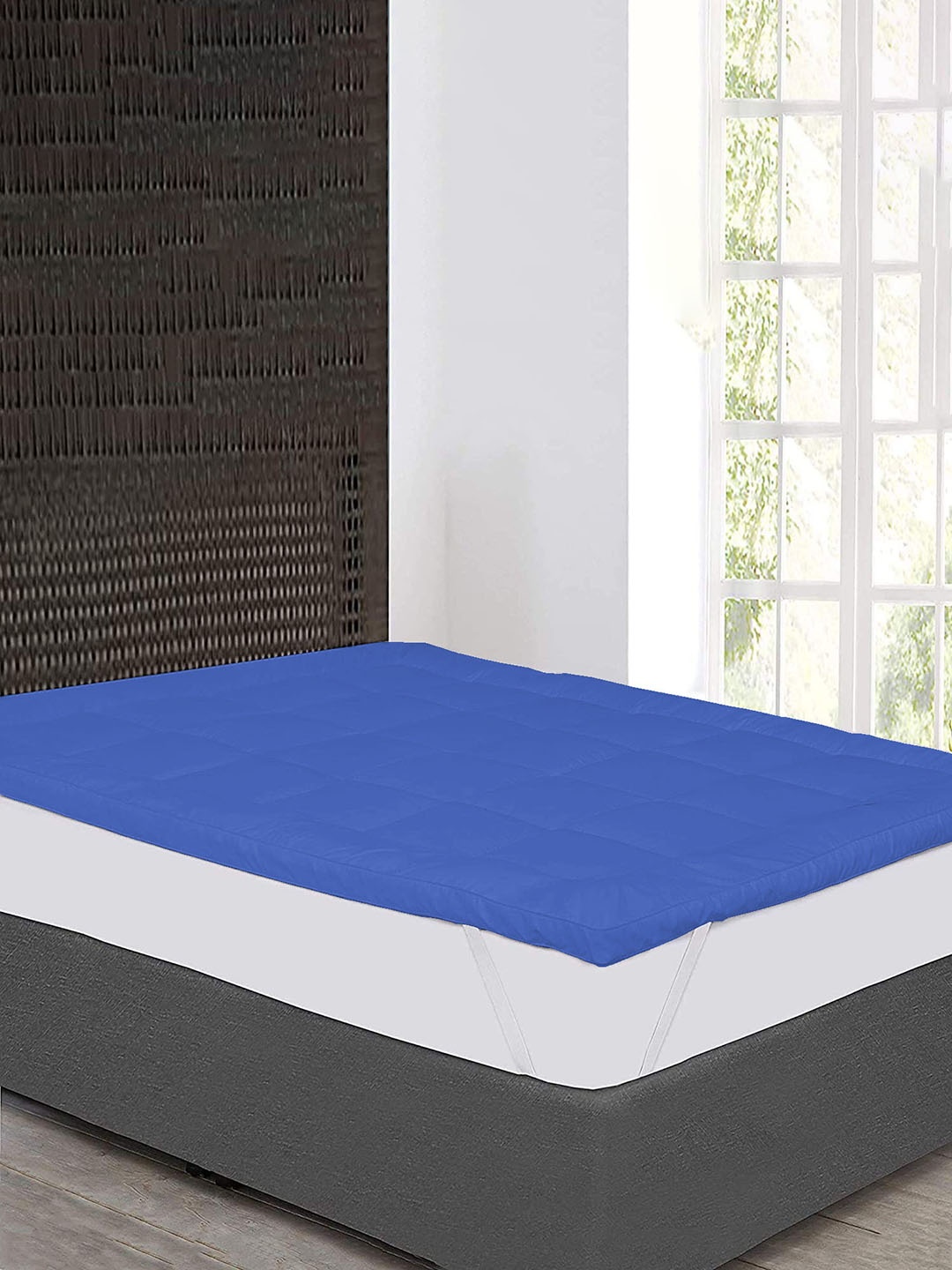 

Jaipur Linen Navy Blue Quilted Breathable Mattress Protector