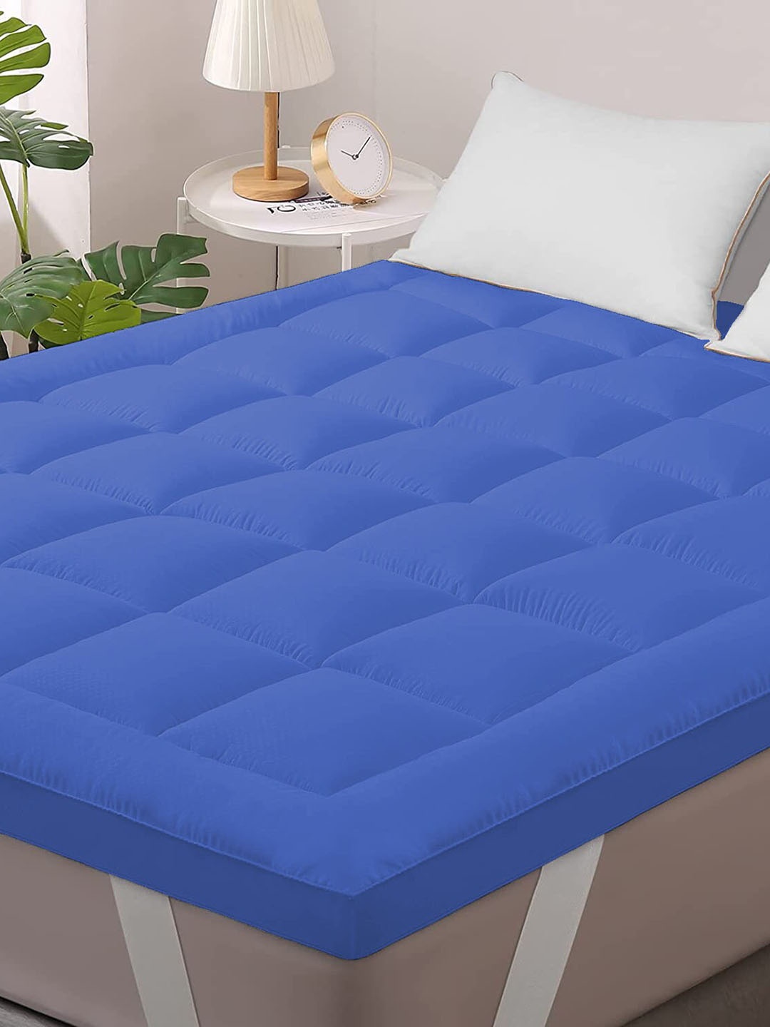 Jaipur Linen Navy Blue Quilted Breathable Mattress Protector