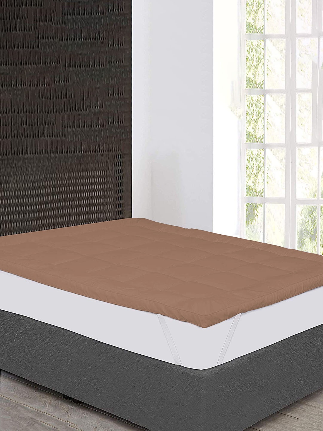 

Jaipur Linen Brown Quilted Breathable Mattress Protector