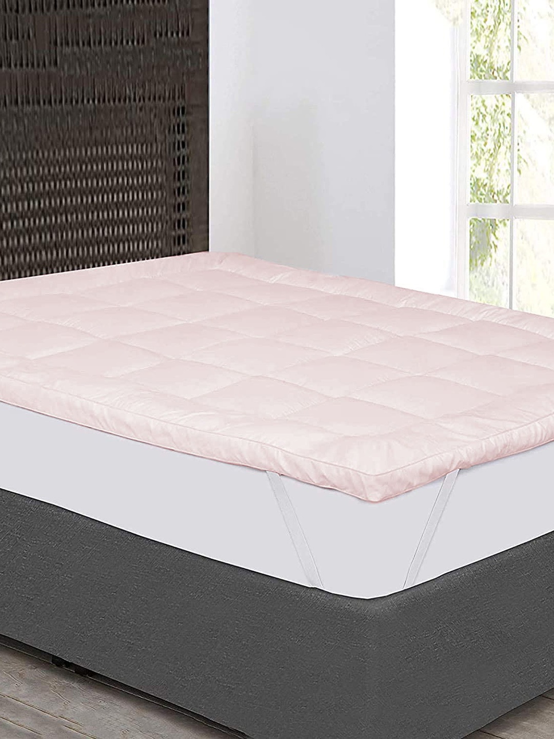 Jaipur Linen Pink Quilted Breathable Mattress Protector