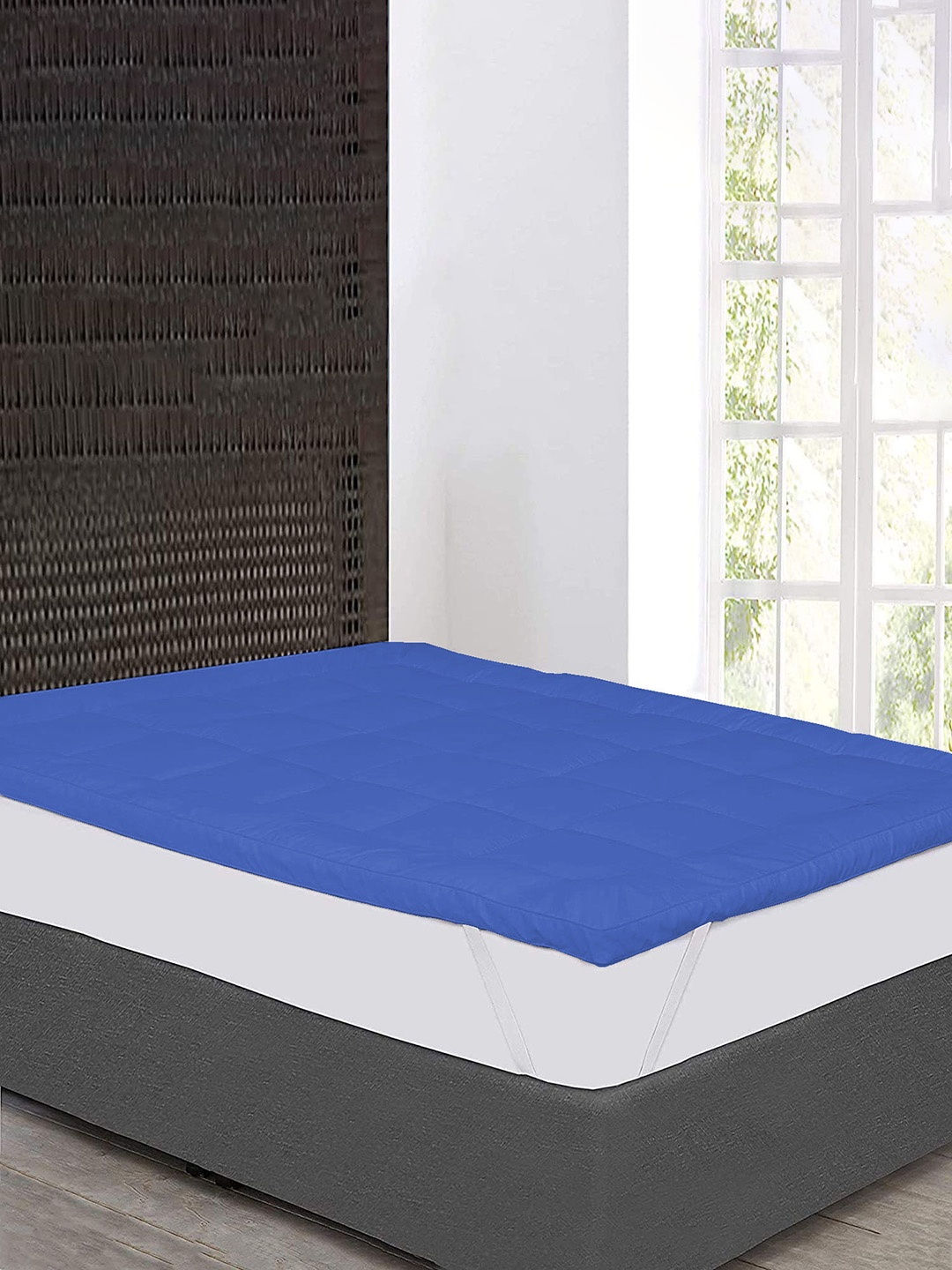 

Jaipur Linen Navy Blue Quilted Breathable Mattress Protector