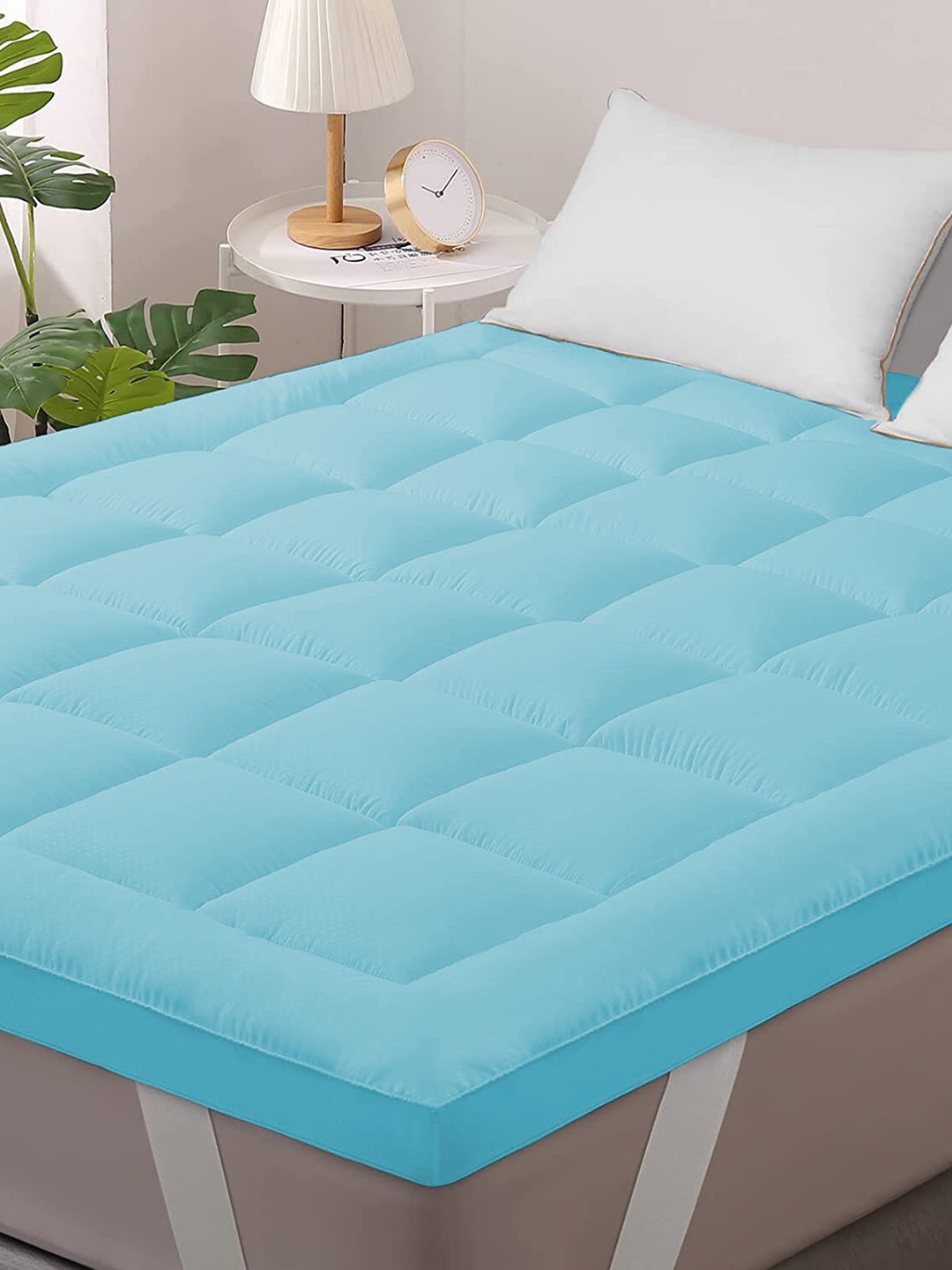 

Jaipur Linen Turquoise Blue Quilted Breathable Mattress Protector