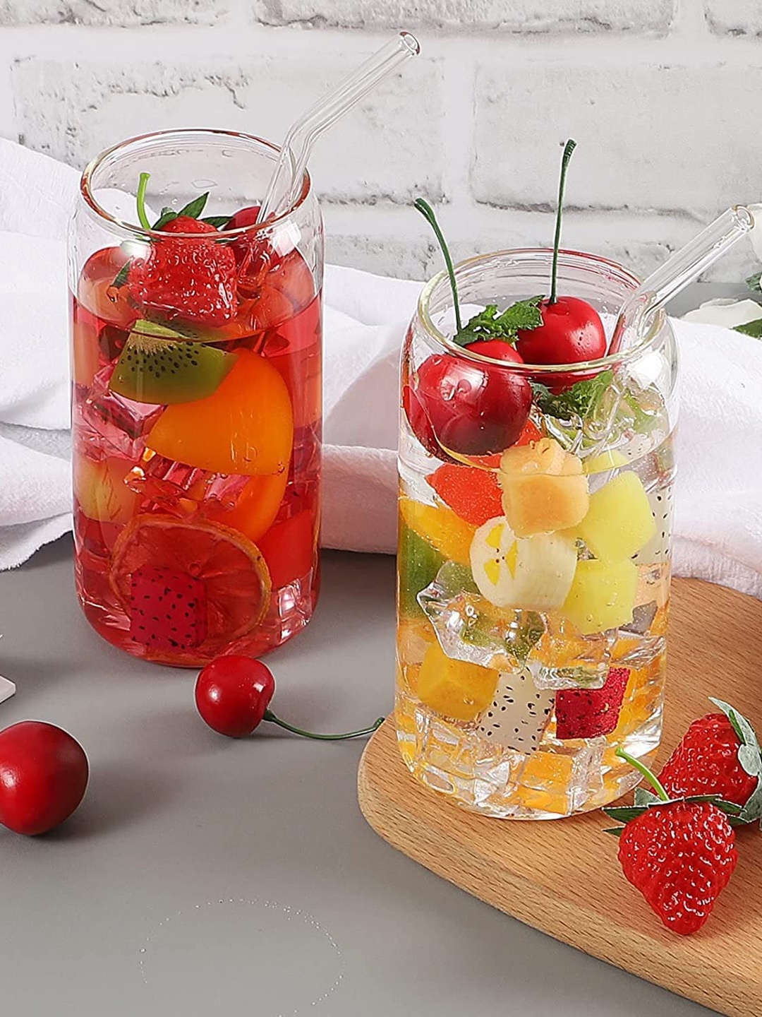 

1219 Avenue Transparent 4 Pieces Glass Beer Can Shaped Tumbler 500 ml Each