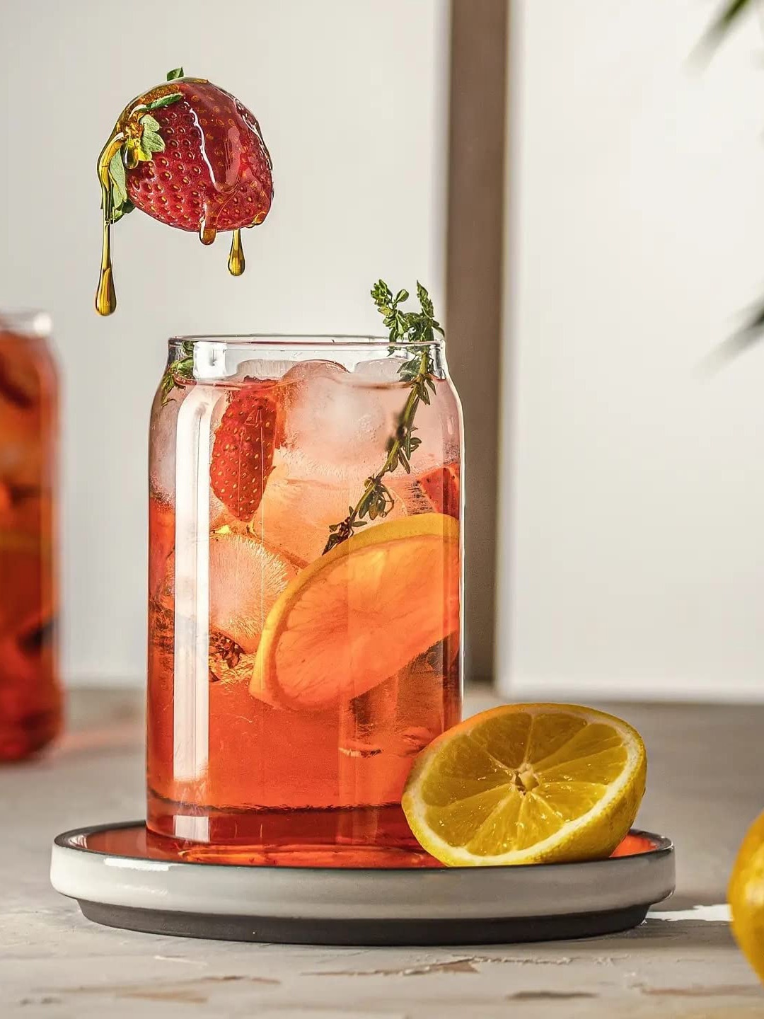 

1219 Avenue Transparent Borosilicate Glass Can Shaped Tumbler 500 ml