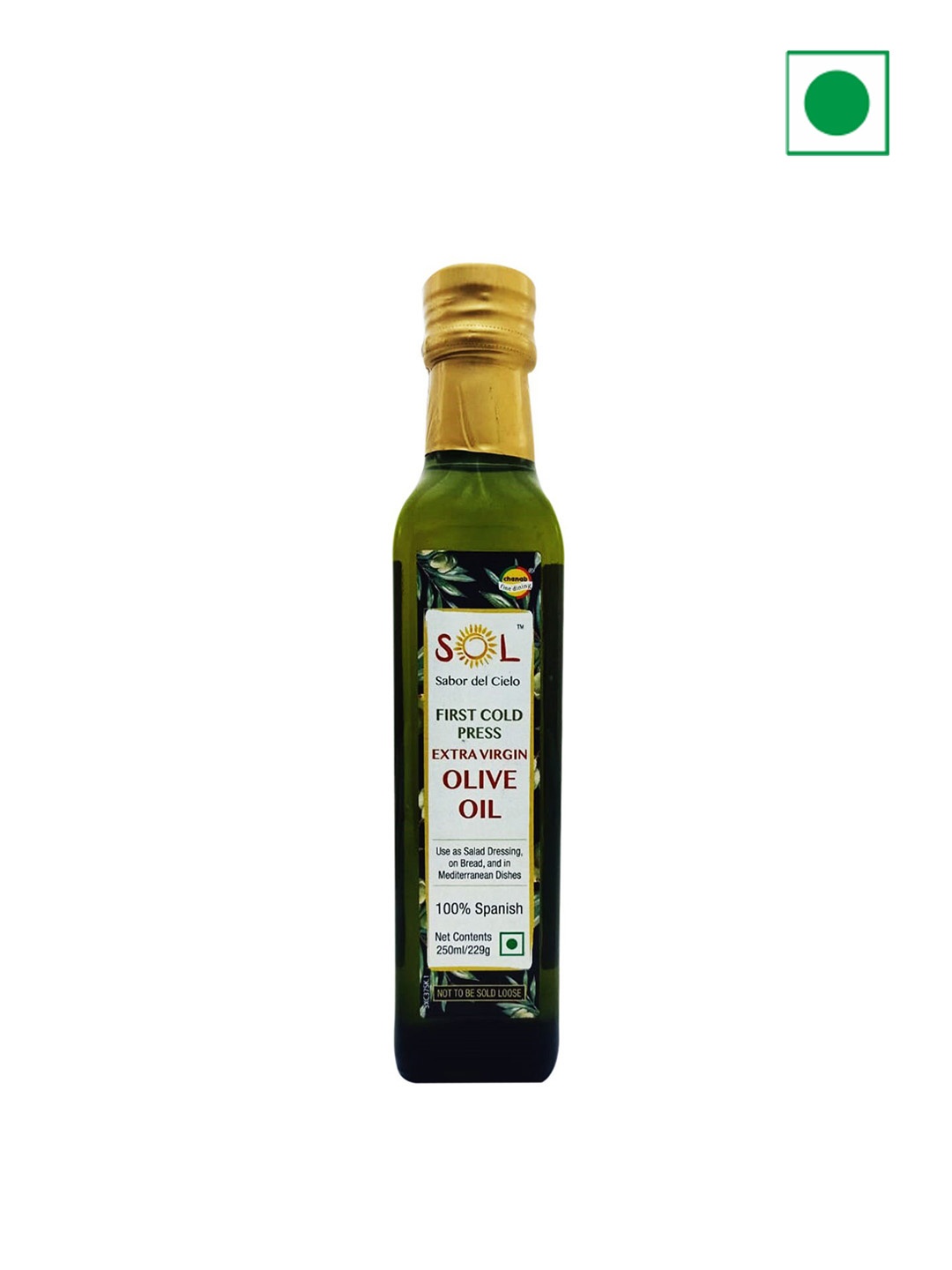 

Sol 100% Spanish Extra Virgin Olive Oil Glass Bottle-250 ml, White