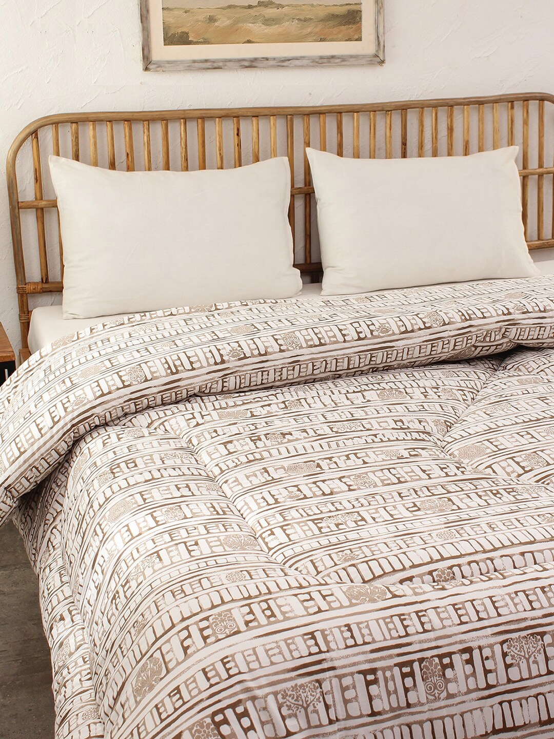 

House This Sanchi Grey Geometric Heavy Winter 350 GSM Single Bed Comforter