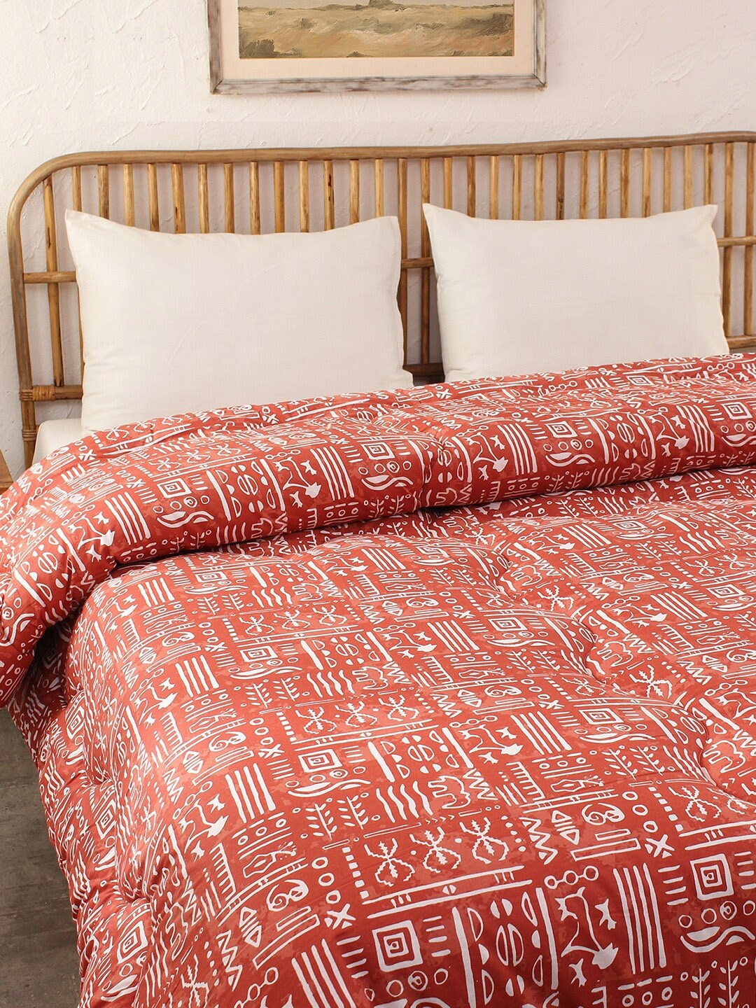 

House This Gamathi Rust Ethnic Motifs Heavy Winter 350 GSM Double Bed Comforter