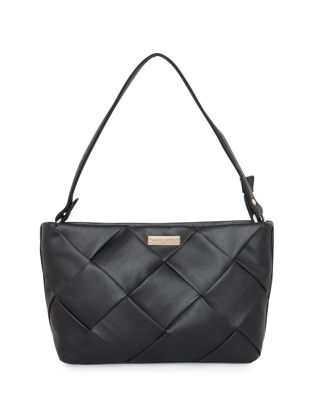 

pierre cardin Black PU Textured Handheld Bag