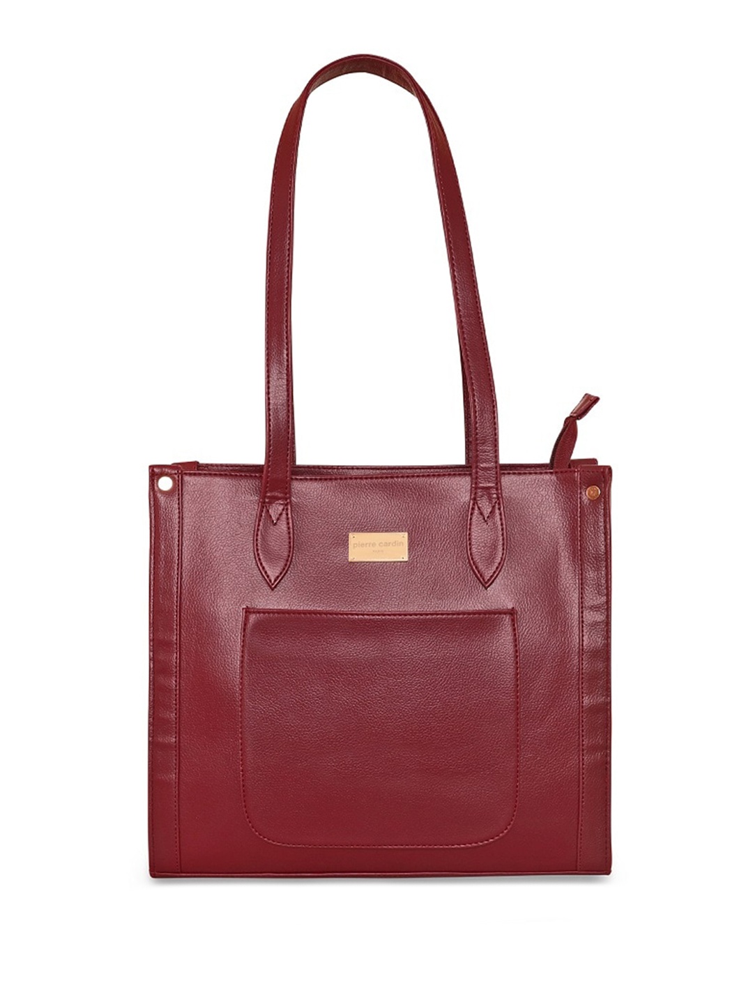 

pierre cardin Textured Structured Tote Bag, Maroon