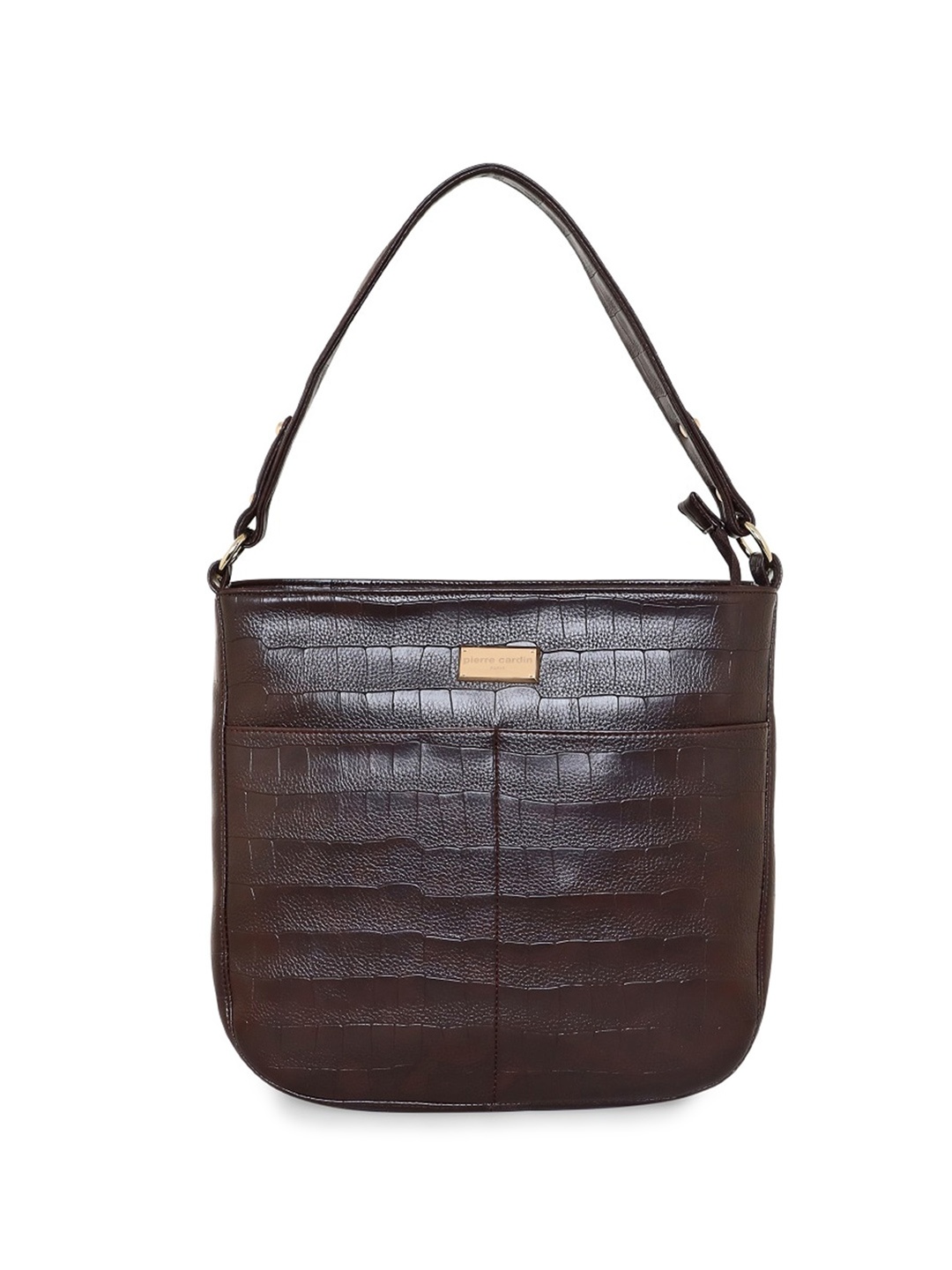 

pierre cardin Brown PU Textured Handheld Bag