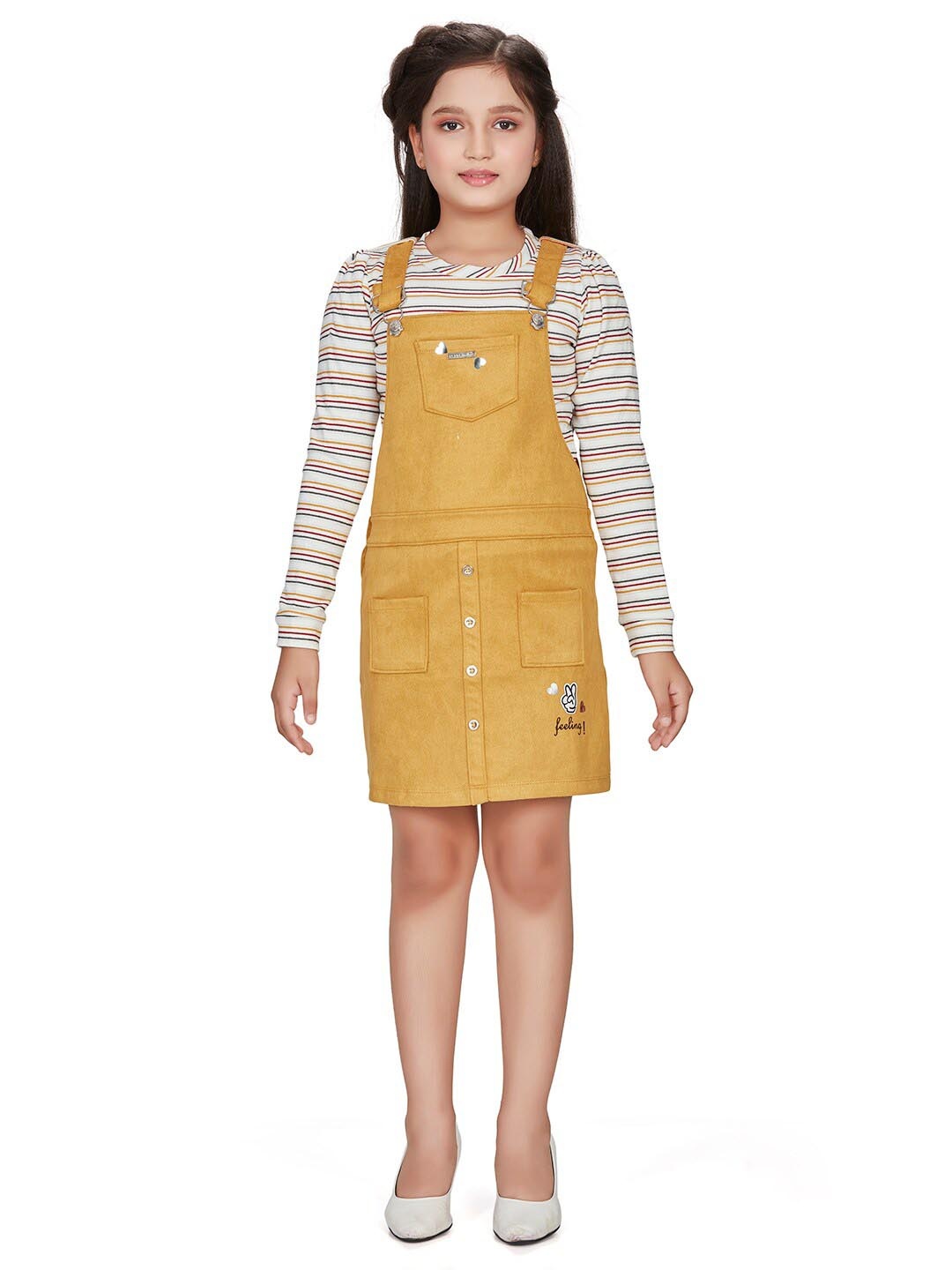 

Peppermint Girls Shoulder Straps Cotton Pinafore Dress, Mustard