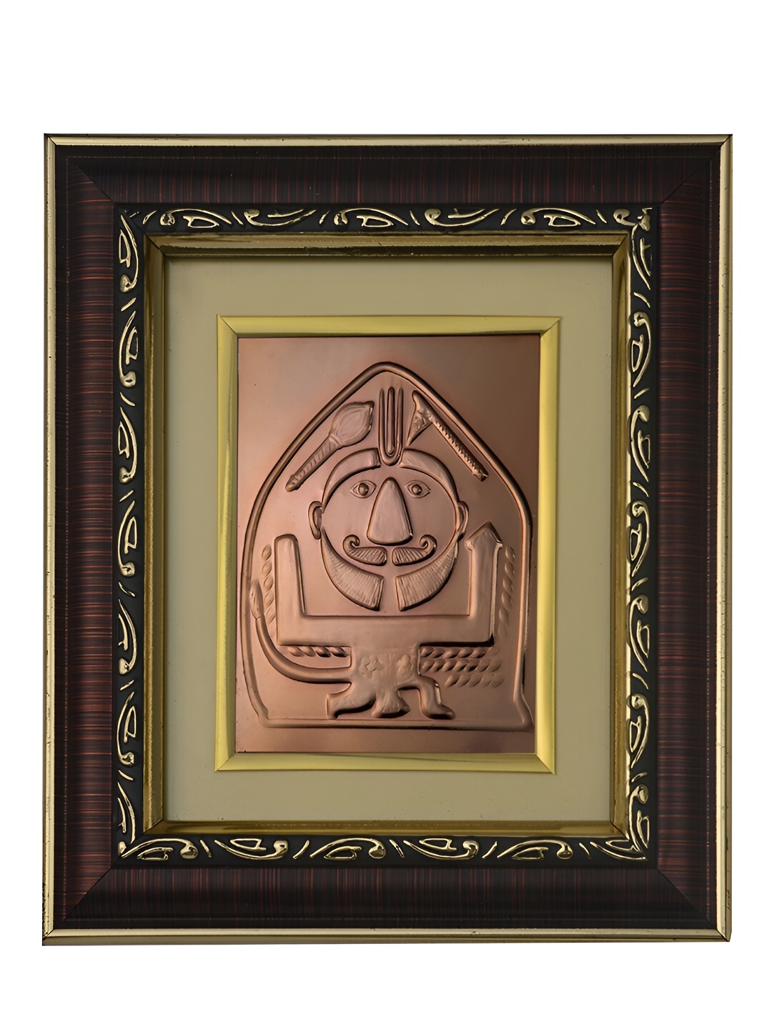 

Pray Everyday Brown & Copper Toned Salasar Balaji Self Design Wall Photo Frame