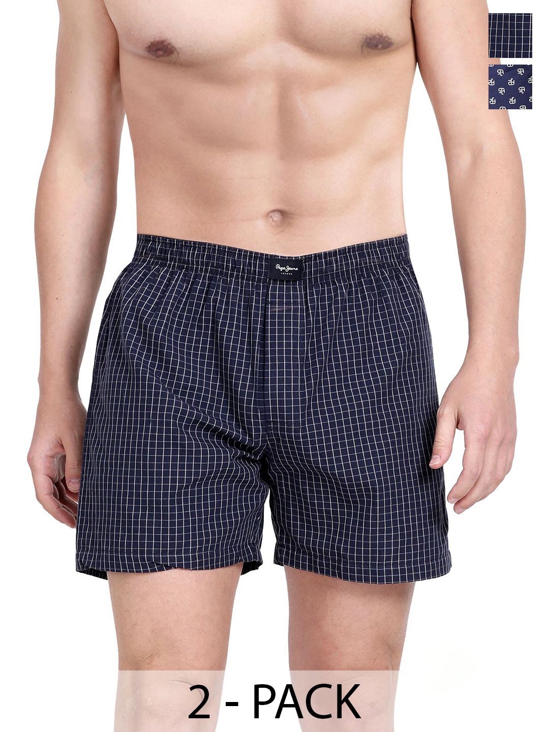 

Pepe Jeans Pack Of 2 Printed Inner Elastic Pure Cotton Boxers 14179414-1-18691216-1, Navy blue