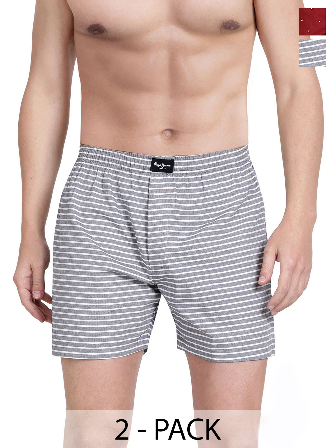 

Pepe Jeans Pack Of 2 Inner Elastic Pure Cotton Boxers 14179414-1-18691216-1, Grey