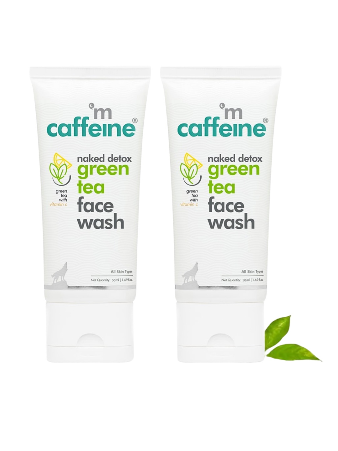 

MCaffeine 2-Pcs Green Tea Face Wash With Hyaluronic Acid - 50ml Each, White