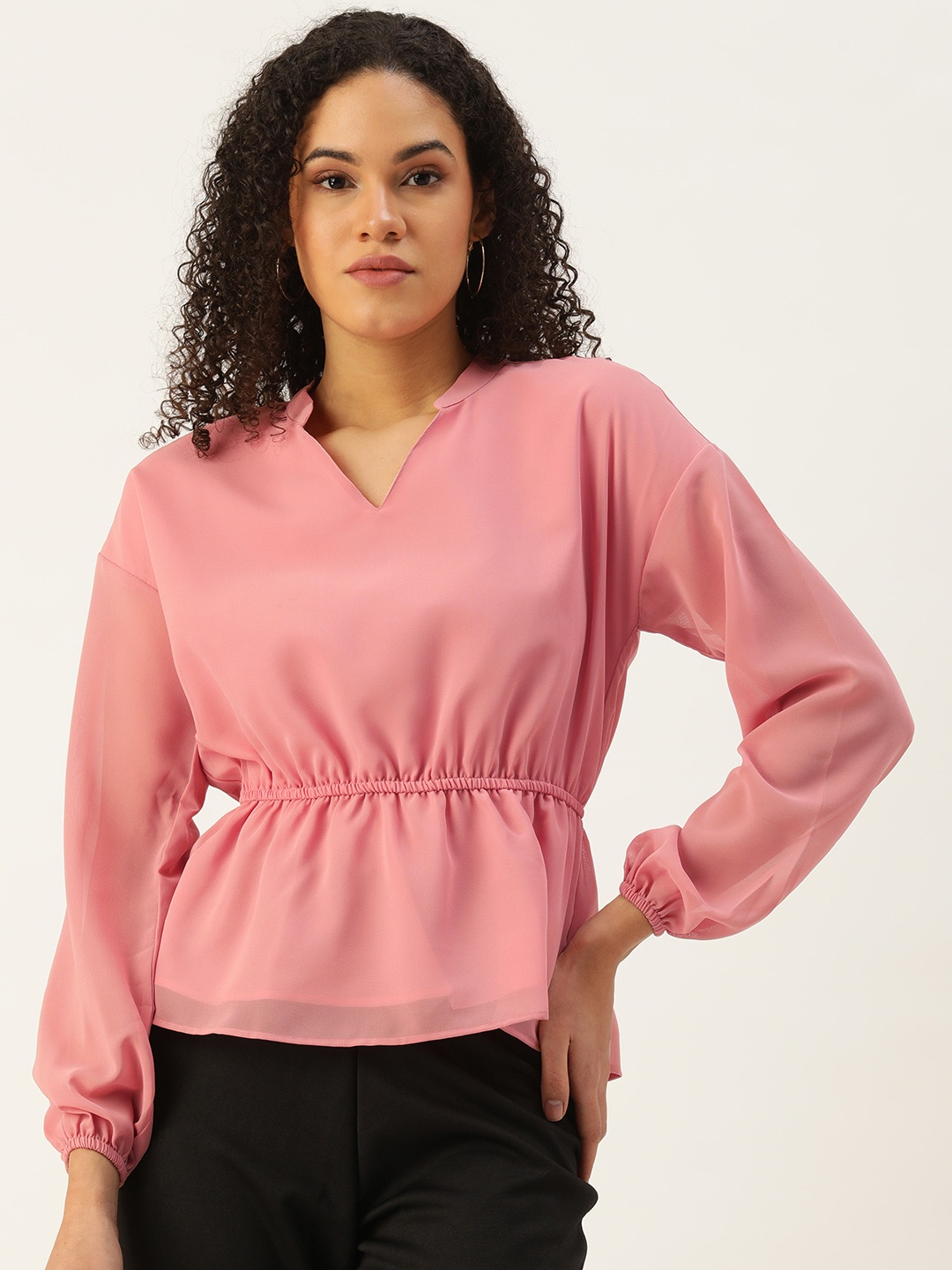 

FOREVER 21 Peplum Top, Peach