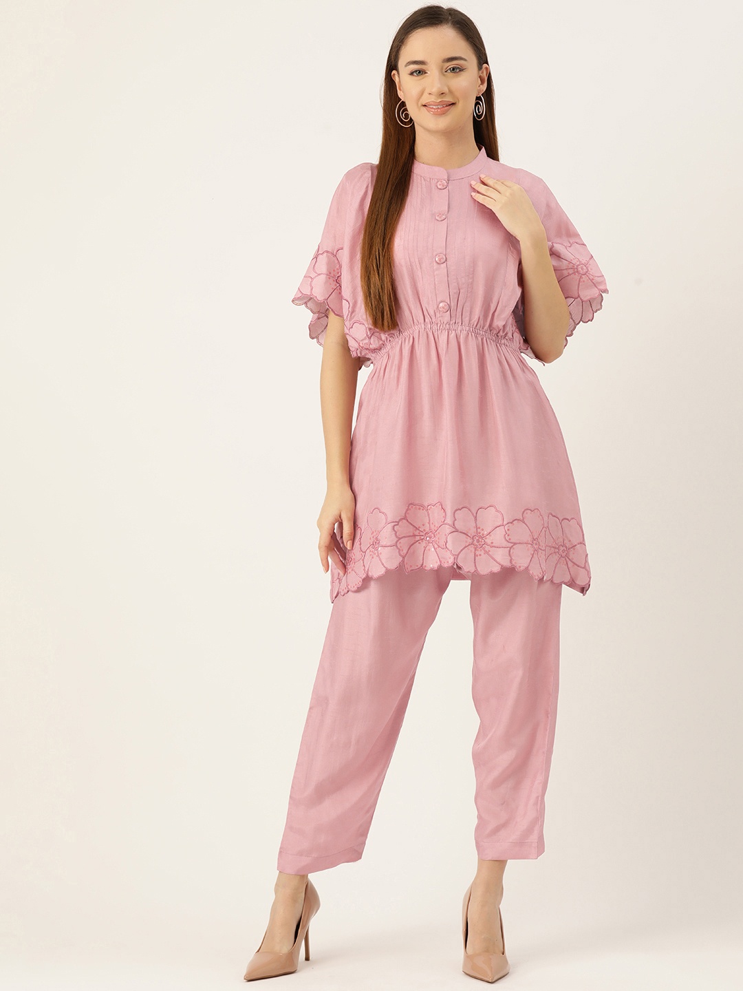 

Simaaya Women Floral Tunic with Trousers, Pink