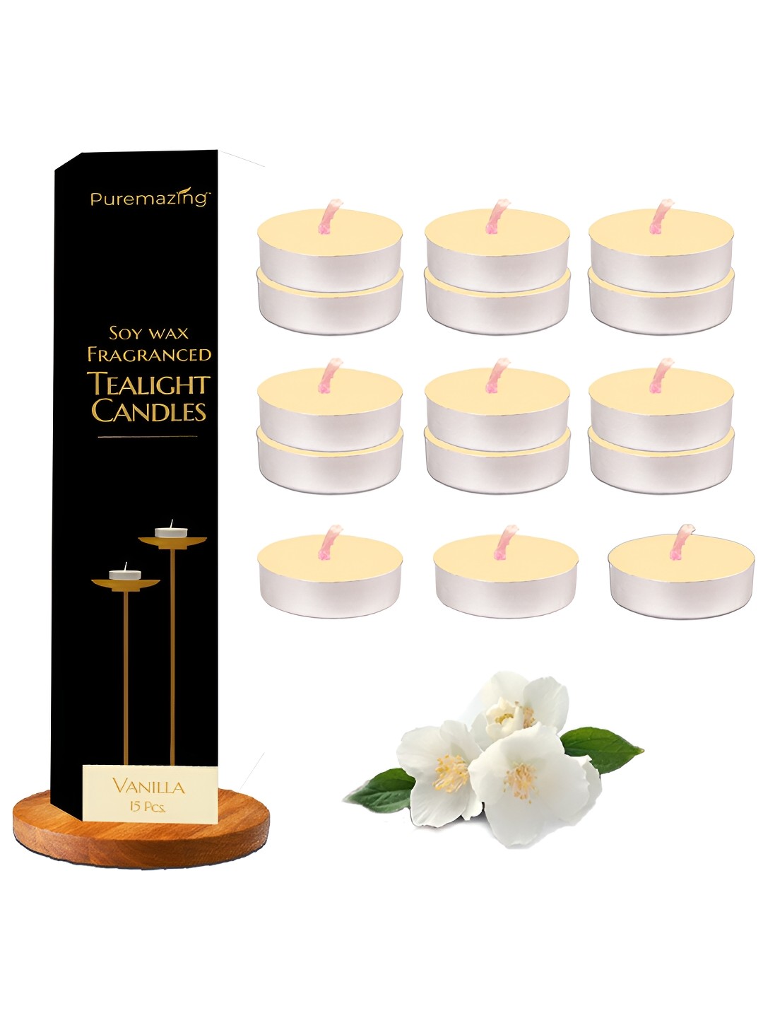 

Imvelo Green your hygiene Cream & Silver Toned 15 Pieces Vanilla Tea Light Candles