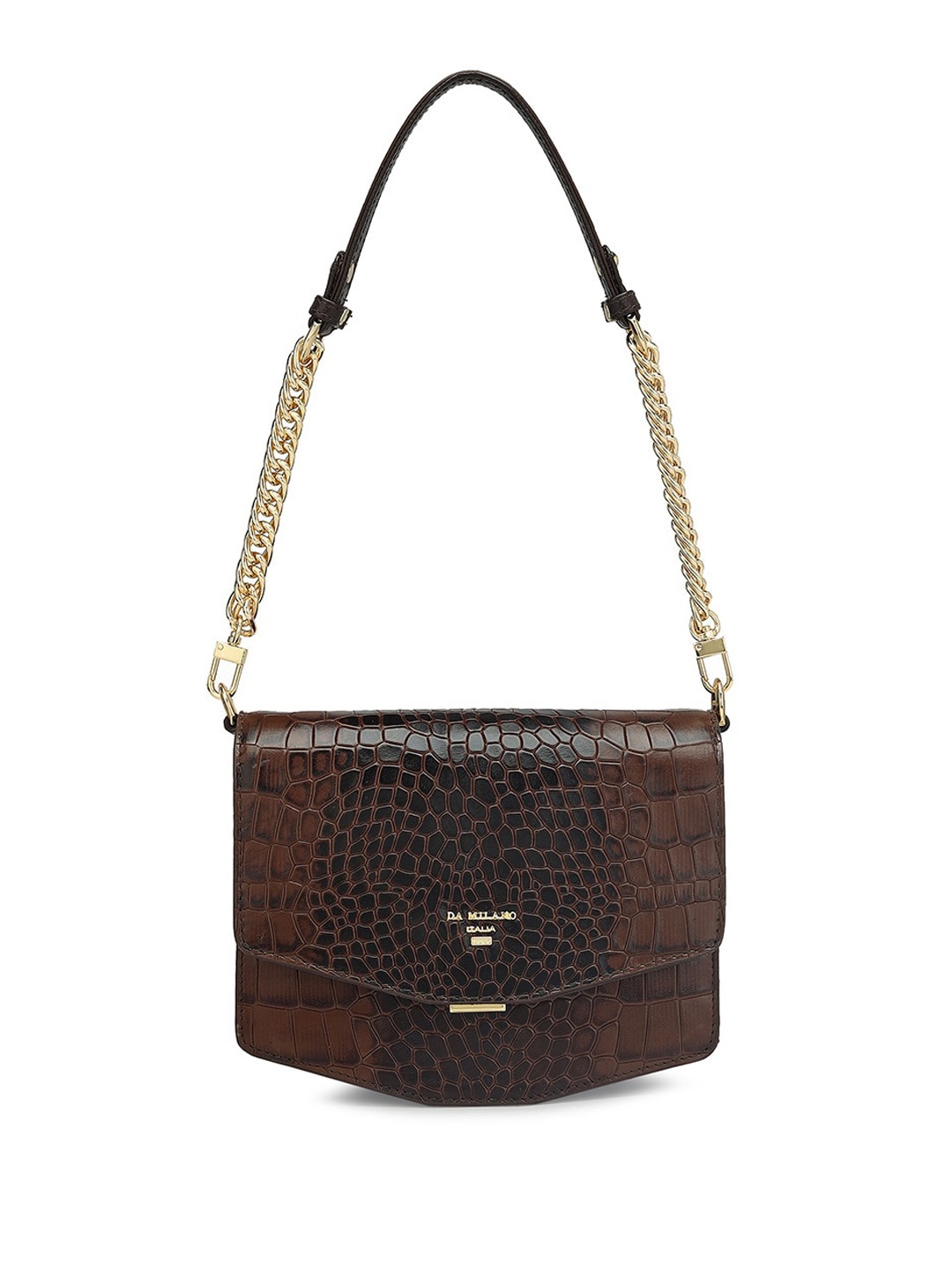 

Da Milano Textured Leather Shoulder Bag, Brown