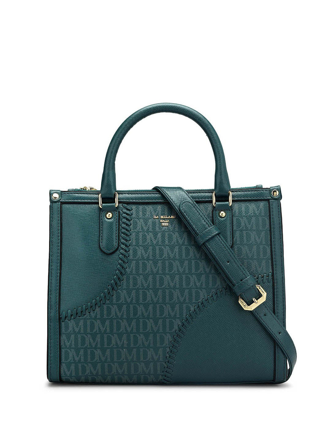 

Da Milano Textured Structured Leather Oversized Handheld Bag, Blue