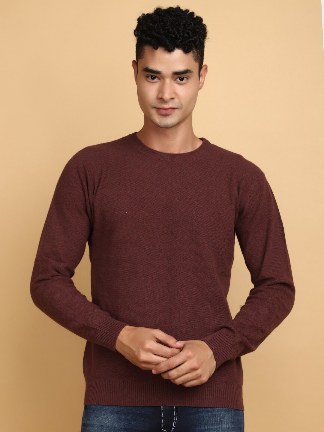 

V-Mart Round Neck Cotton Pullover, Maroon