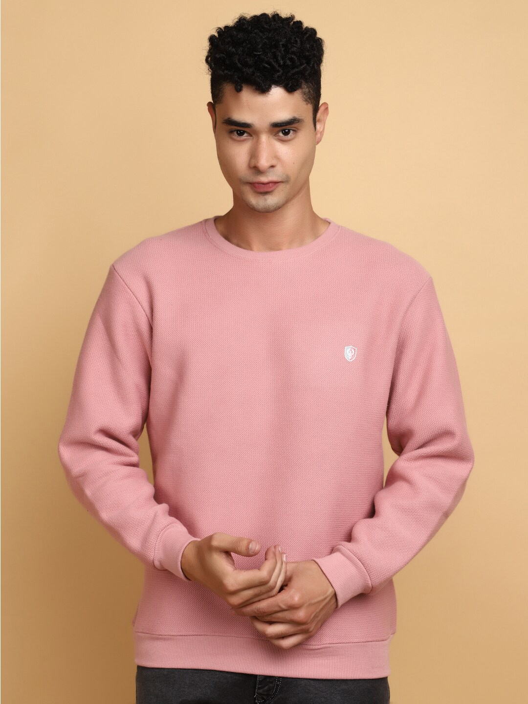 

V-Mart Round Neck Cotton Pullover Sweatshirt, Mauve