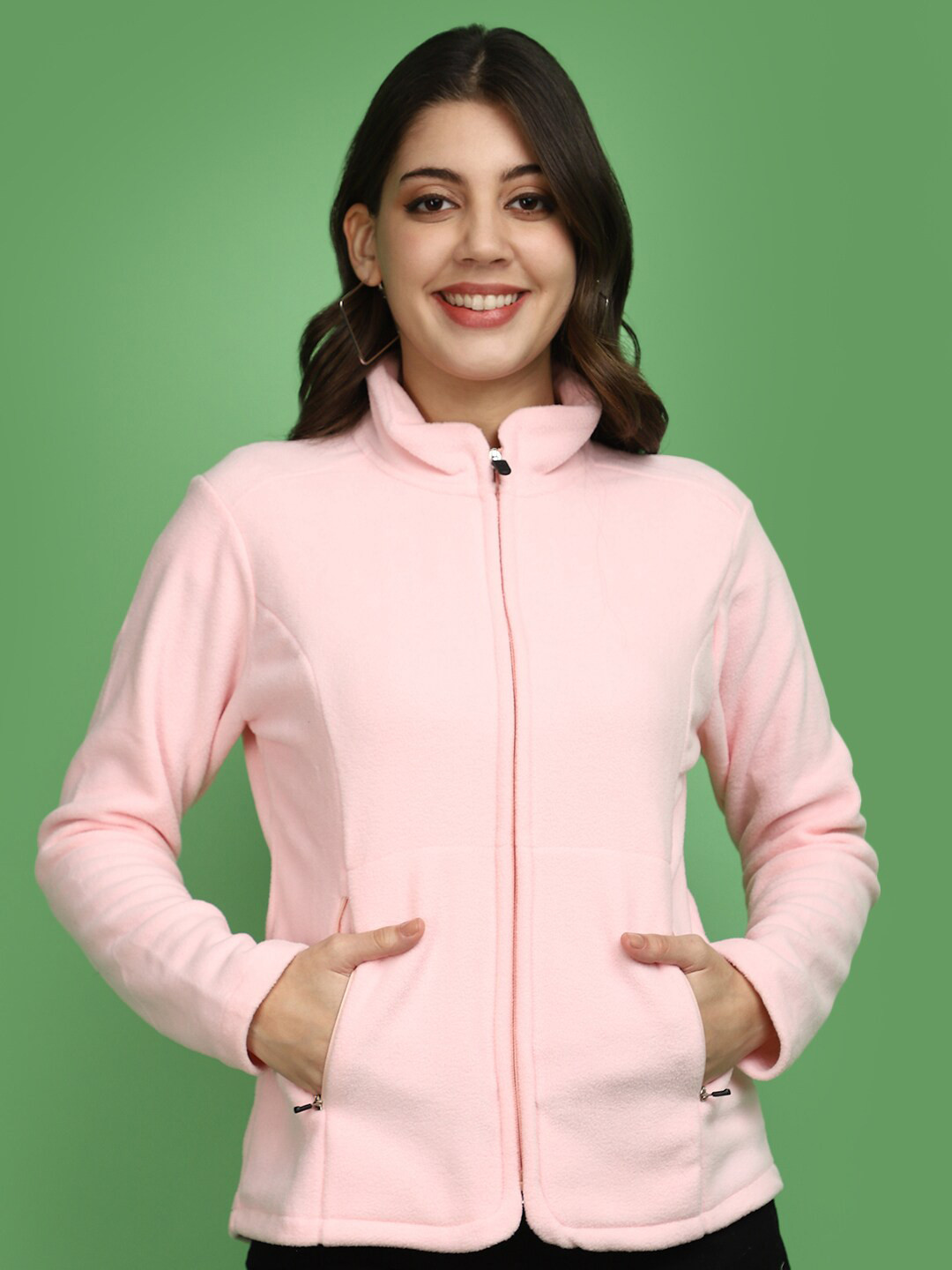 

V-Mart Mock Collar Cotton Sweatshirt, Pink