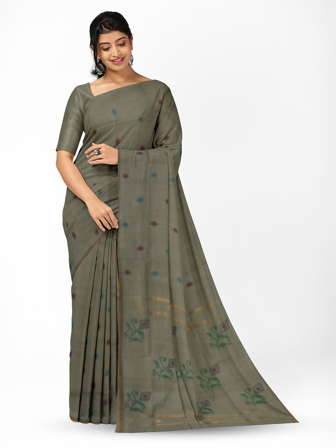 

APCO Pure Cotton Saree, Grey